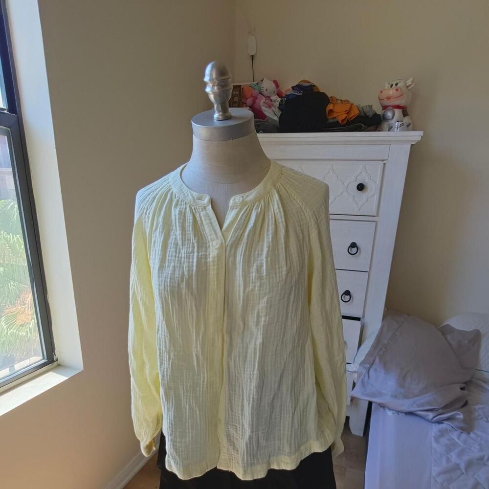 Haven-label Women's Yellow and Cream Blouse